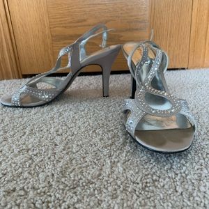 Women’s Silver Beaded Heels
